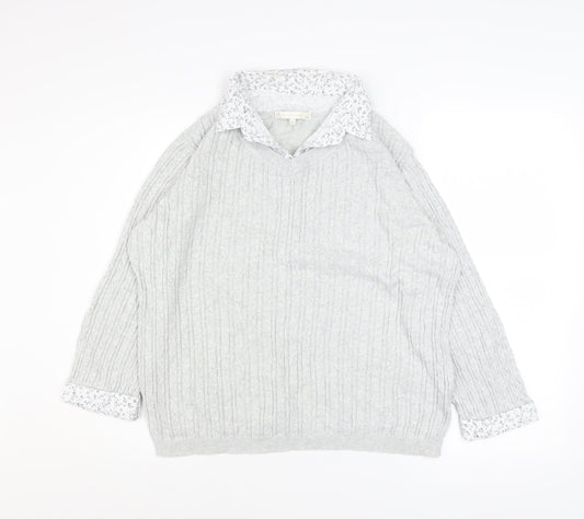 Womens UK Size 16 Jessica Graaf Grey Pullover Jumper