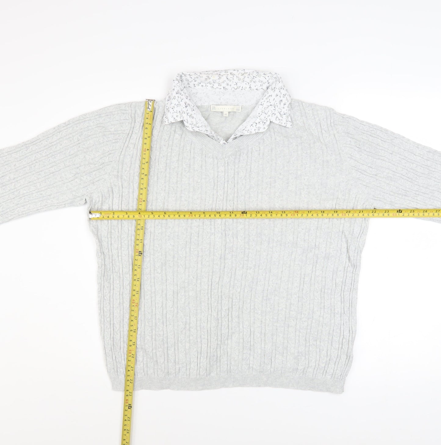 Womens UK Size 16 Jessica Graaf Grey Pullover Jumper