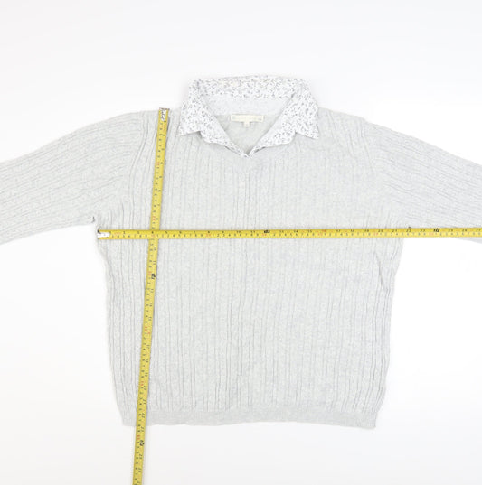 Womens UK Size 16 Jessica Graaf Grey Pullover Jumper