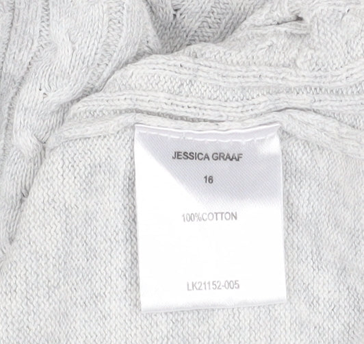 Womens UK Size 16 Jessica Graaf Grey Pullover Jumper