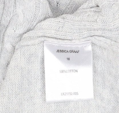 Womens UK Size 16 Jessica Graaf Grey Pullover Jumper