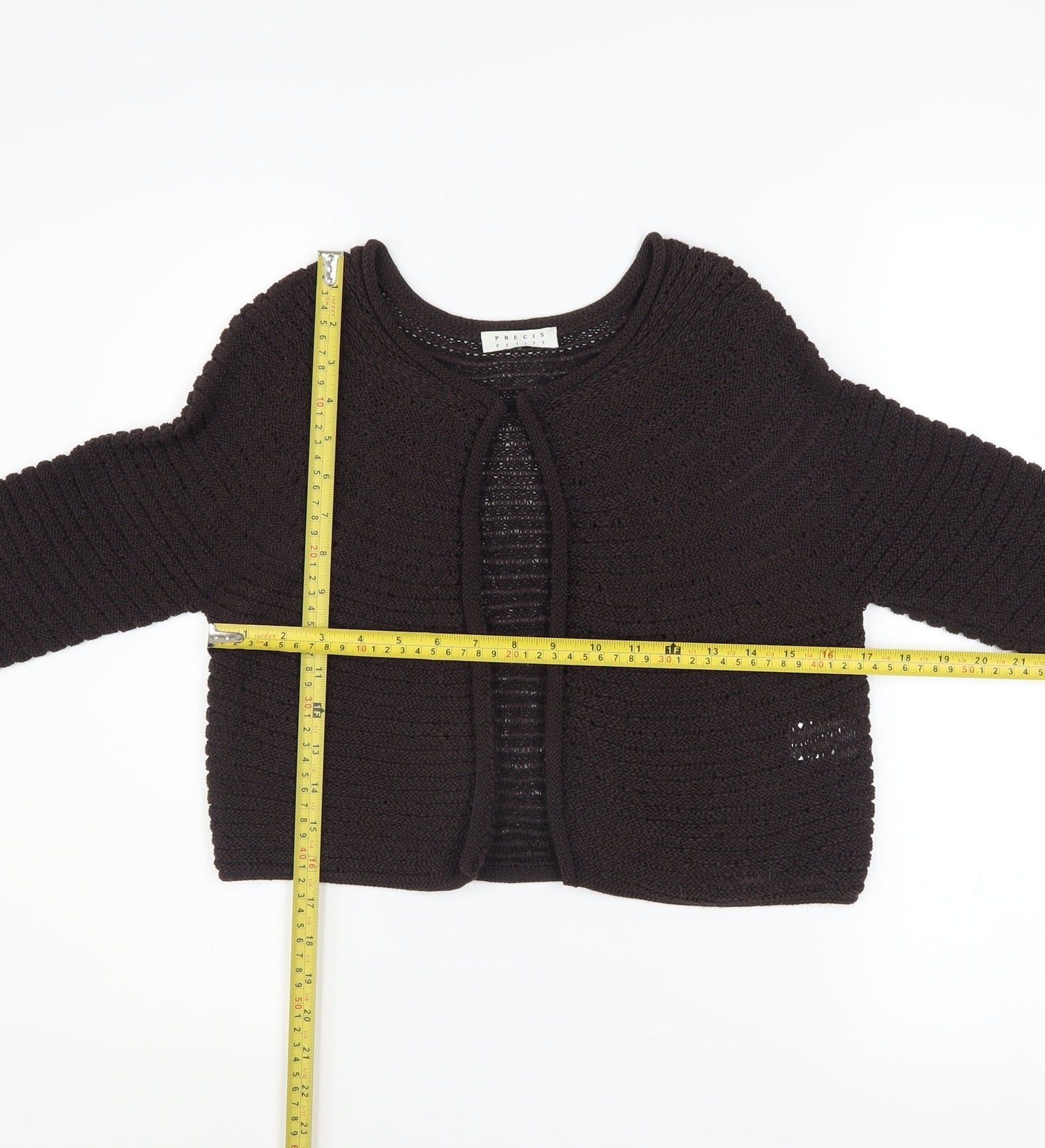 Womens UK Size S Precis Petite Brown Cardigan Jumper