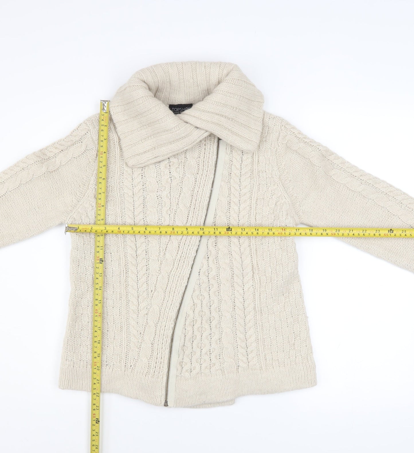 Womens UK Size 12 Topshop Ivory Basic Jacket