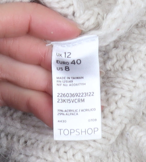 Womens UK Size 12 Topshop Ivory Basic Jacket