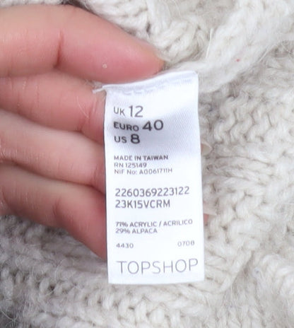 Womens UK Size 12 Topshop Ivory Basic Jacket