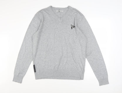 Mens UK Size L Henleys Grey Pullover Jumper