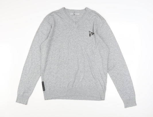 Mens UK Size L Henleys Grey Pullover Jumper