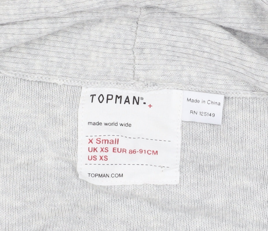 Mens UK Size XS Topman Grey Cardigan Jumper