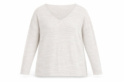 FatFace Women's Beige V-Neck Long Sleeve Cotton Blend Pullover Jumper Size 8
