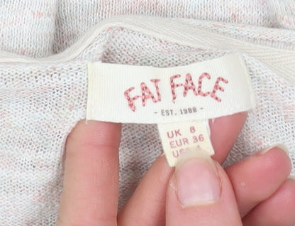 Womens UK Size 8 Fat Face Beige Pullover Jumper
