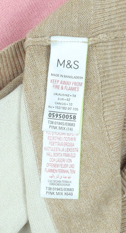 Womens UK Size 14 Marks and Spencer Multicoloured Pullover Jumper