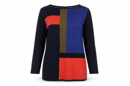 Next Womens Multicoloured Geometric Cotton Jumper Size 8