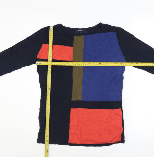 Next Womens Multicoloured Geometric Cotton Jumper Size 8
