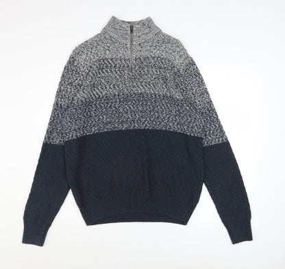 Mens UK Size M TU Grey 1/2 Zip Jumper