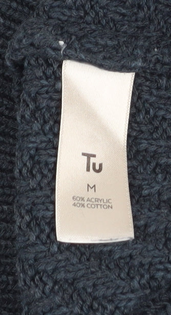 Mens UK Size M TU Grey 1/2 Zip Jumper