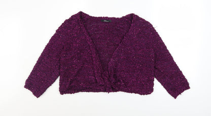 Womens UK Size M BM Collection Purple Cardigan Jumper