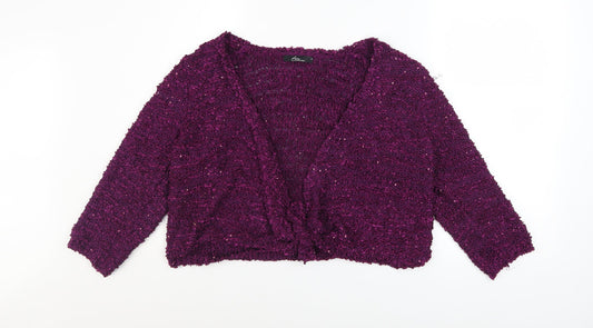 Womens UK Size M BM Collection Purple Cardigan Jumper