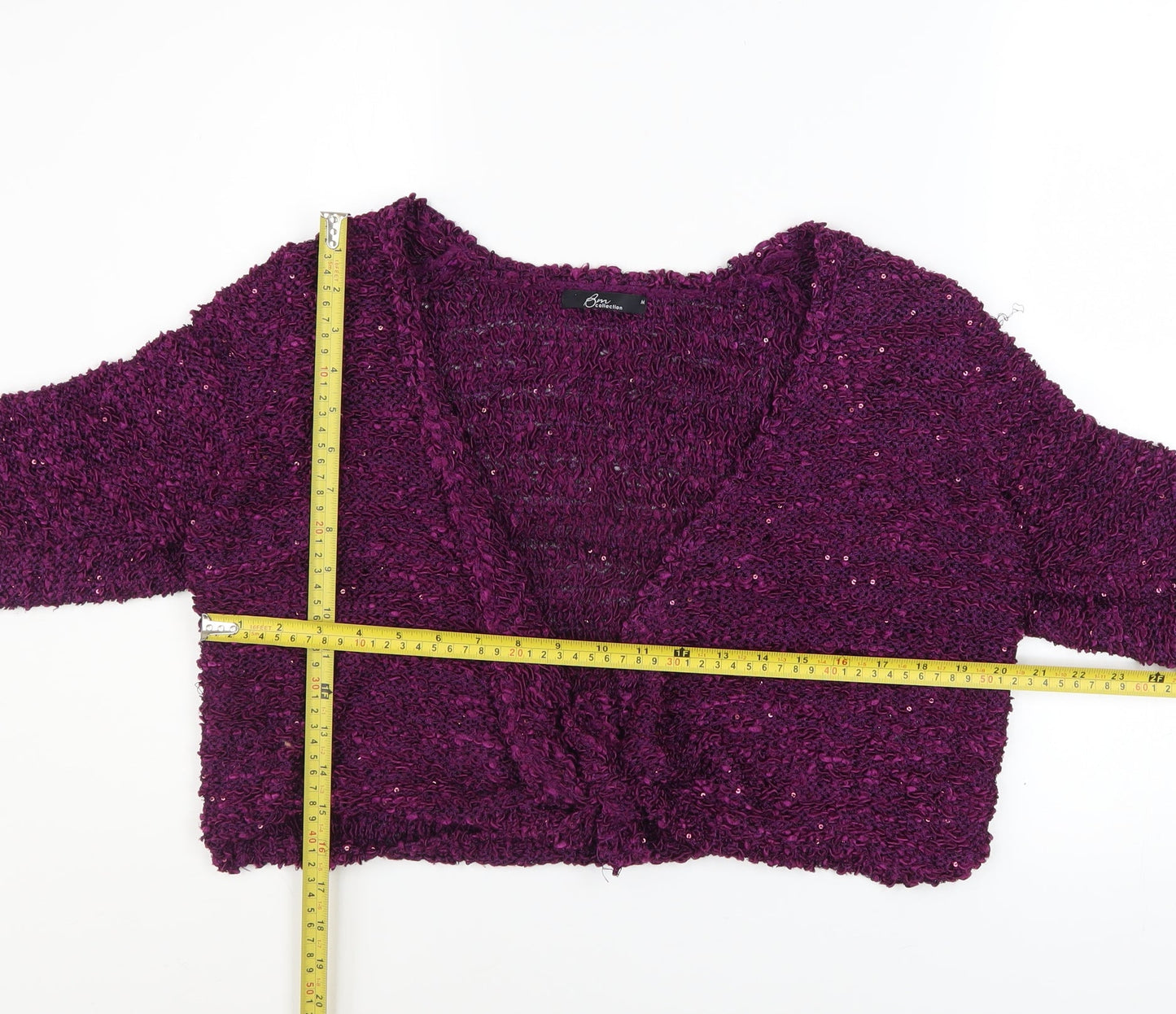 Womens UK Size M BM Collection Purple Cardigan Jumper