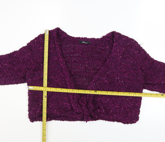 Womens UK Size M BM Collection Purple Cardigan Jumper