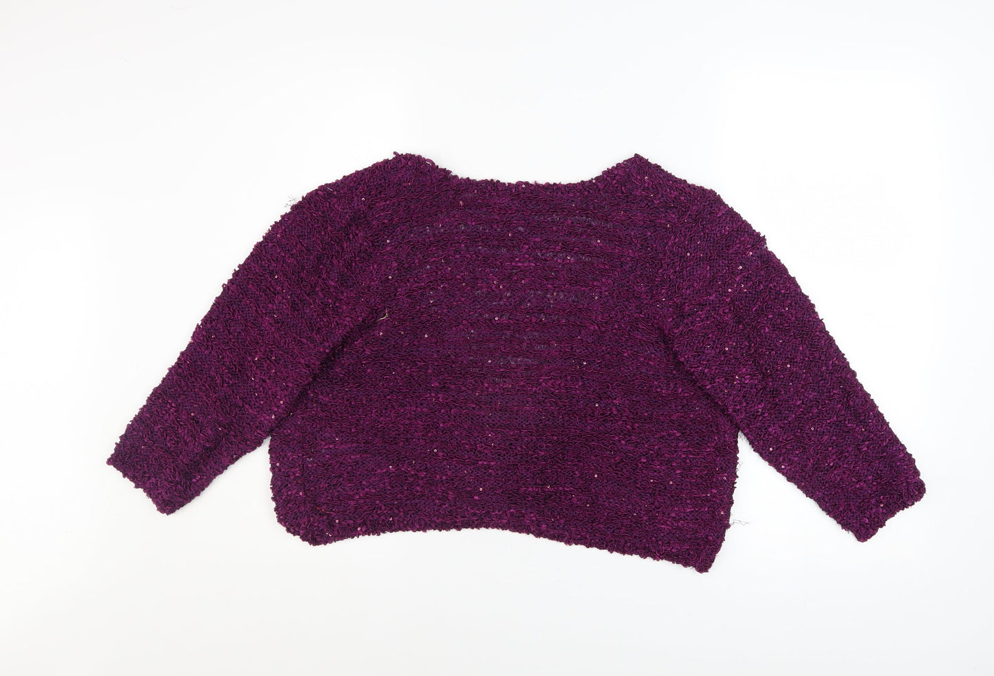 Womens UK Size M BM Collection Purple Cardigan Jumper