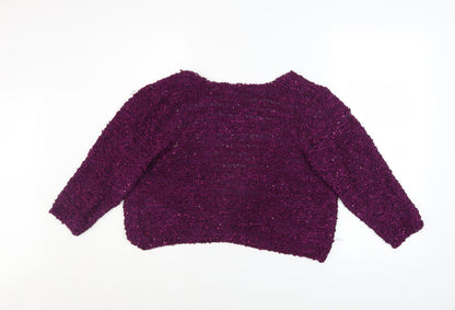 Womens UK Size M BM Collection Purple Cardigan Jumper