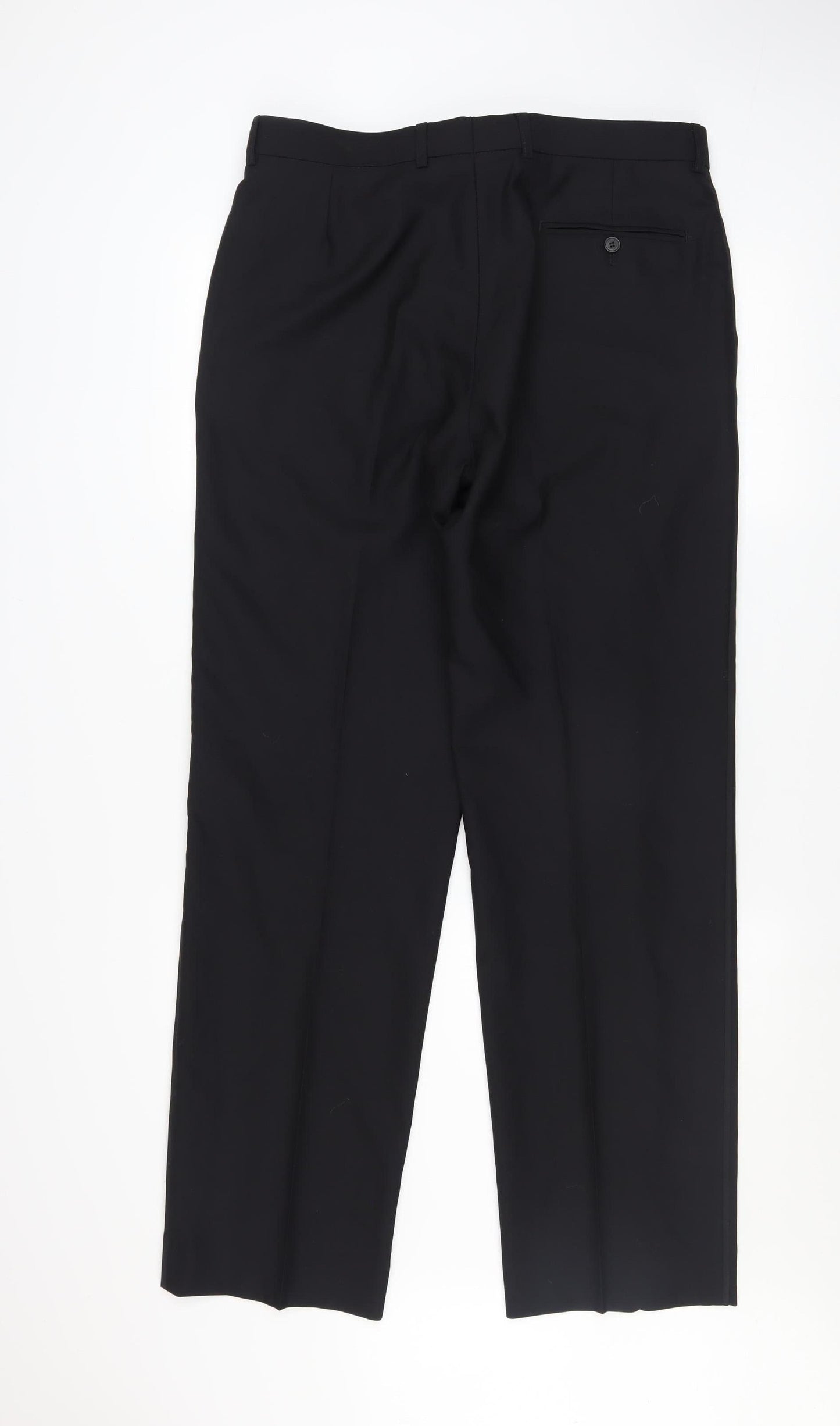 Marks and Spencer Men’s Black Wool Blend Dress Pants 34W 33L Regular Fit