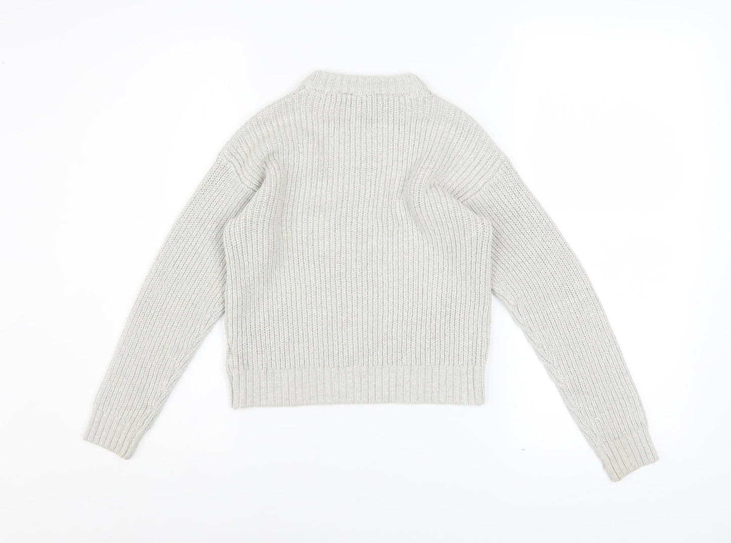 Mile End Girls Grey Metallic Knit Pullover Jumper Size 10