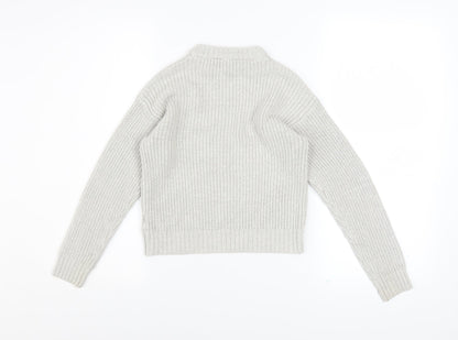 Mile End Girls Grey Metallic Knit Pullover Jumper Size 10