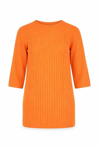 Marks and Spencer Womens Orange Knit 3/4 Sleeve Basic T-Shirt M