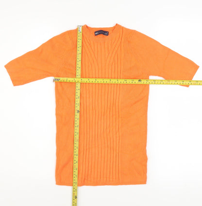 Marks and Spencer Womens Orange Knit 3/4 Sleeve Basic T-Shirt M