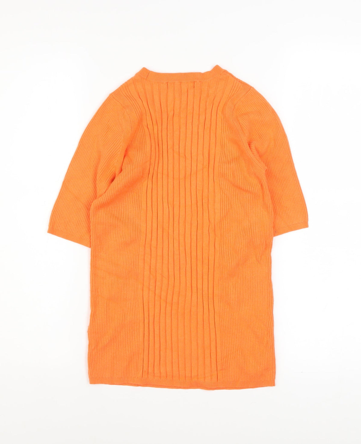 Marks and Spencer Womens Orange Knit 3/4 Sleeve Basic T-Shirt M