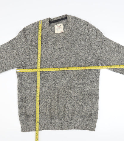 Fat Face Mens Grey Knit Crew Neck Jumper XS Cotton Wool Blend