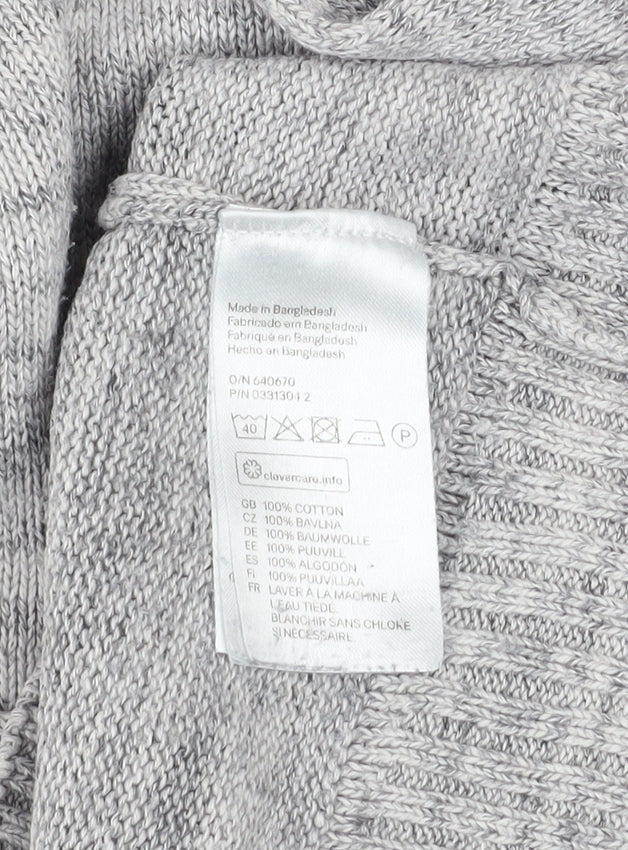 L.O.G.G. Men's Grey Cotton 1/2 Zip High Neck Jumper M