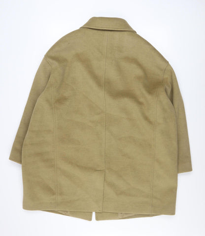 Marks and Spencer Women Beige Overcoat Size 22 Petite Classic Style
