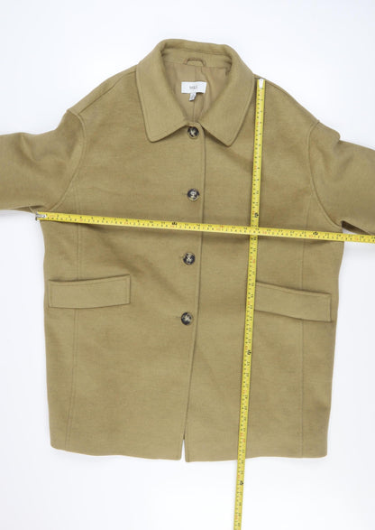 Marks and Spencer Women Beige Overcoat Size 22 Petite Classic Style