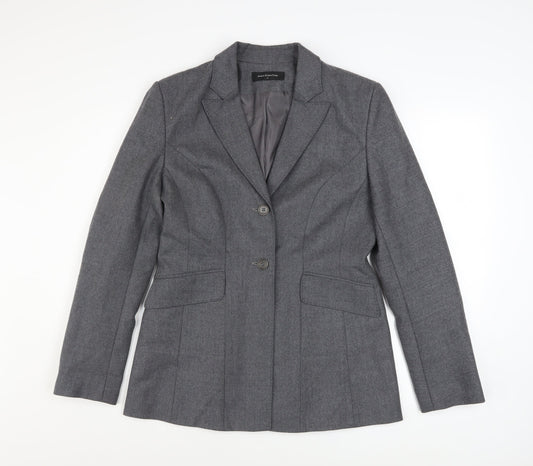 Womens UK Size 14 Press & Bastyan Regular Grey Blazer