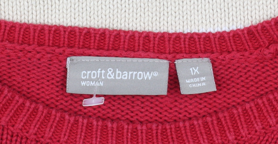 Mens UK Size XL Croft & Barrow Red Pullover Jumper