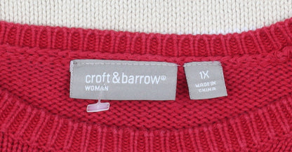 Mens UK Size XL Croft & Barrow Red Pullover Jumper