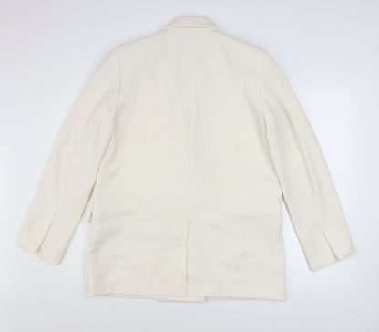 Womens UK Size L Zara Regular Ivory Blazer