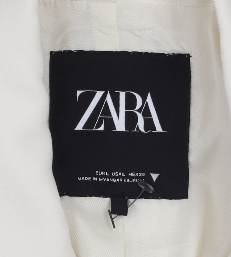 Womens UK Size L Zara Regular Ivory Blazer