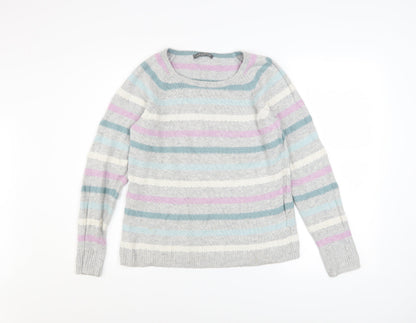 Laura Ashley Women’s Multicoloured Striped Crew Neck Jumper Size 12