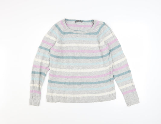Laura Ashley Women’s Multicoloured Striped Crew Neck Jumper Size 12
