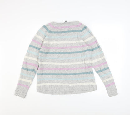 Laura Ashley Women’s Multicoloured Striped Crew Neck Jumper Size 12