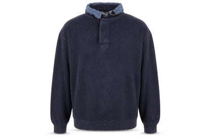 Mens UK Size M Marks and Spencer Blue Henley Sweatshirt