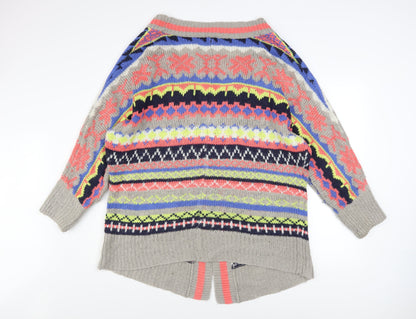 Love Label Women's Multicoloured Fair Isle Knit Cardigan M