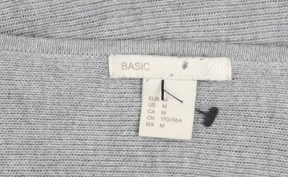 H&M Women Grey V-Neck Long Sleeve Pullover Jumper Size 12