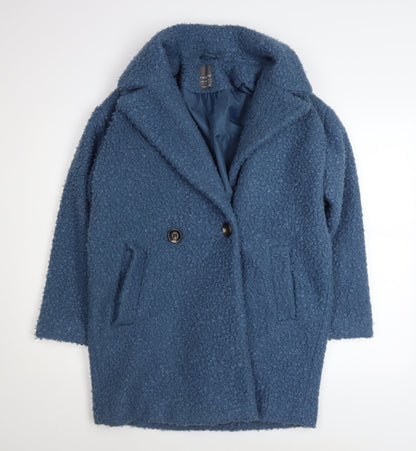 Womens UK Size 6 Primark Blue Overcoat