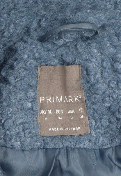 Womens UK Size 6 Primark Blue Overcoat