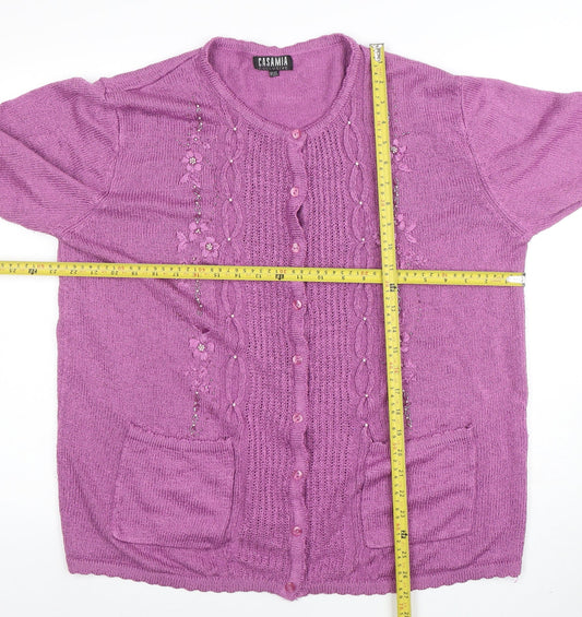 Womens UK Size Plus Casamia Purple Cardigan Jumper