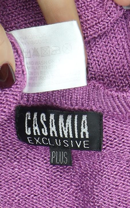 Womens UK Size Plus Casamia Purple Cardigan Jumper